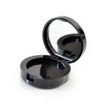 Compact Round Small Compact 2 ABS Black with Mirror Pinned-Hinge 1.900' 0.645'