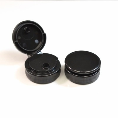 38/400 Ribbed Black Flip Top Dispensing PP Cap