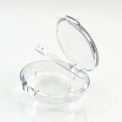 Compact Round Humidifier ABS Clear with Mirror Pinned-Hinge 3.000' x 0.975