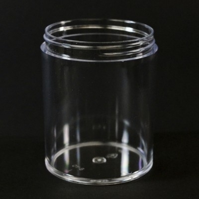 16 oz 89/400 Clear Thick Wall Straight Base PS Jar