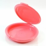 Compact XL Round ABS Pink with Mirror Pinned-Hinge 3.800' x 0.835'