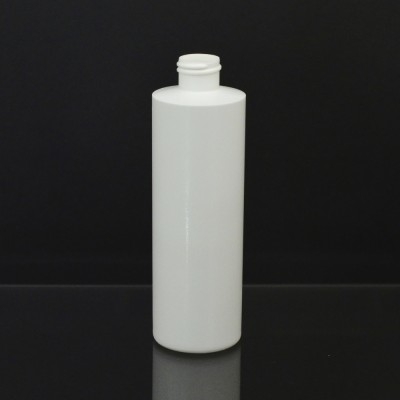 8 oz 20/410 Cylinder Round White HDPE Bottle