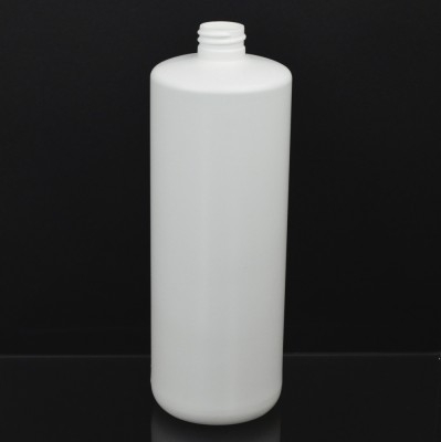 32 oz 28/410 Tall Cylinder Round White HDPE Bottle