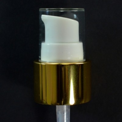 24/410 Treatment Pump Shiny Gold/White/Clear Hood