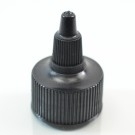 28/410 Black Ribbed Dispensing Cap Twist Open PP