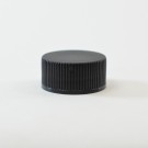 20/400 Black Ribbed Straight PP Cap / Unlined - 10250/Case