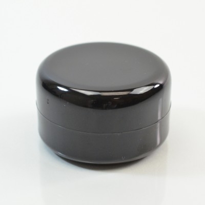 1/2 oz 43 MM Black Thick Wall Round Base SAN Jar