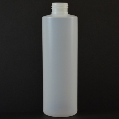 8 oz 24/410 Cylinder Round Natural HDPE Bottle