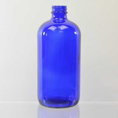 16 oz Boston Round 28/400 Cobalt Glass Bottle