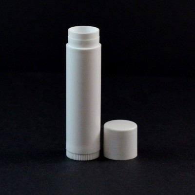 .15 oz White Classic Lip Balm Container, 2.65' Tall with Cap - #500