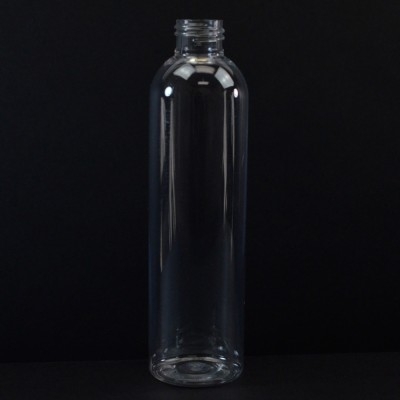 8 oz 24/410 Cosmo Round Clear PET Bottle