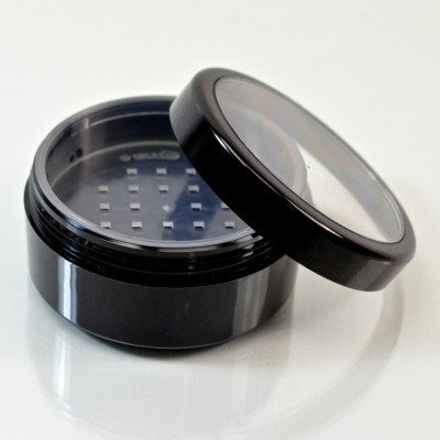 1 oz. 53/400 Black Cosmetic Powder Jar
