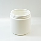 16 oz 89/400 White HDPE Wide Mouth Regular Wall Straight Sided Jar