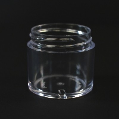 1 oz 43/400 Clear Thick Wall Straight Base PS Jar