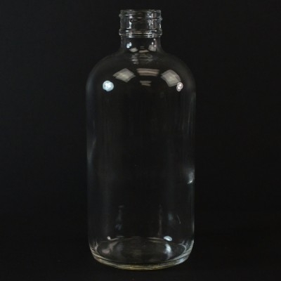 8 oz Boston Round 24/400 Clear Glass Bottle