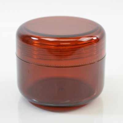 2 oz 53 MM Amber Thick Wall Round Base SAN Jar