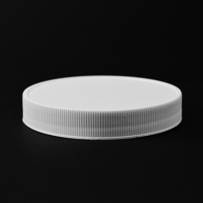 100/400 White Ribbed Straight PP Cap / Unlined - 256/Case