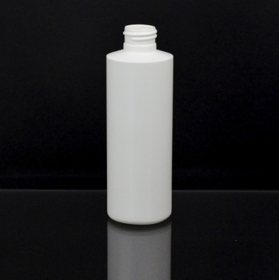 6 oz 24/410 Cylinder Round White HDPE Bottle