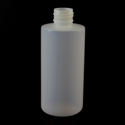 4 oz 24/410 Squat Cylinder Round White HDPE Bottle