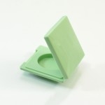 Compact Square LH Small Round PP Pale Green with Mirror Pinned-Hinge 1.795' x 1.835' x 0.480'