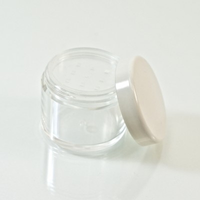 0.5 oz. 33/400 Clear with White Cap Cosmetic Powder Jar