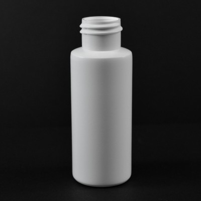 2 oz 24/410 Cylinder Round White HDPE Bottle