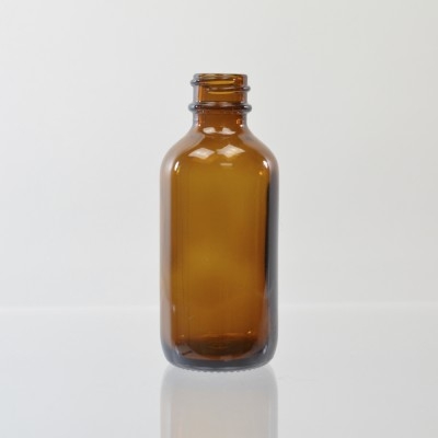 2 OZ Boston Round 20/400 Amber Glass Bottle  - 240/case