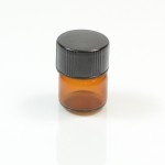 1/3 DRAM Screw Thread Amber Glass Vial 13/425