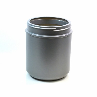 55 oz 120/400 Grey HDPE Wide Mouth Regular Wall Straight Sided Jar