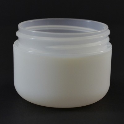 2 oz White Plastic Jar Regular Wall 2-53-WPP