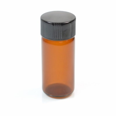 2 1/3 DRAM Screw Thread Amber Glass Vial 18/400