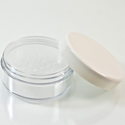 1 oz. 53/400 Clear with White Cap Cosmetic Powder Jar