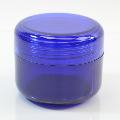 2 oz 53 MM Cobalt Blue Thick Wall Round Base SAN Jar