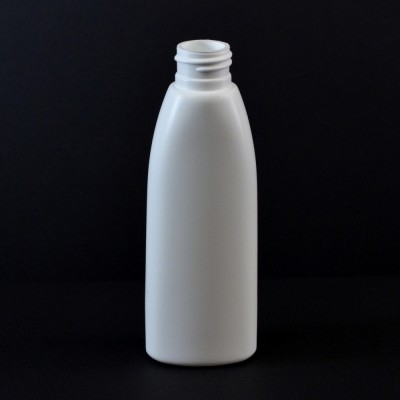 4 oz 24/410 Teardrop Oval White HDPE Bottle