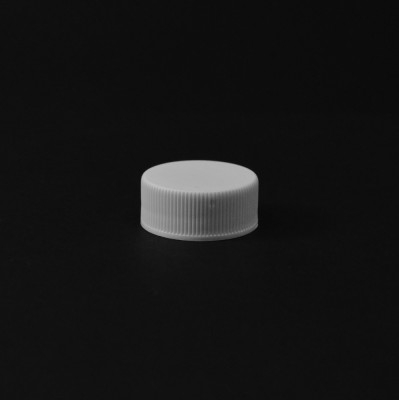 24/400 White Ribbed Straight PP Cap / Unlined - 6500/Case