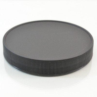 100/400 Black Ribbed Straight PP Cap / PS Liner - 256/Case