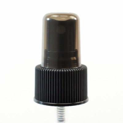 24/410 Ribbed Black Fine Mist Sprayer PP Hood