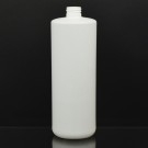 32 oz 28/410 Short Cylinder Round White HDPE Bottle