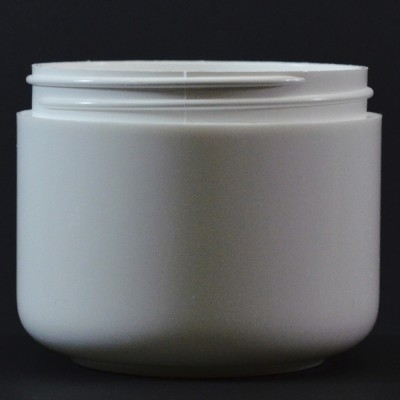 6 oz 70/400 Double Wall Round Base White PP Jar