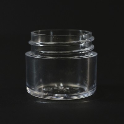 1/4 OZ 33/400 Thick Wall Straight Base Clear PS Jar - 1638/Case