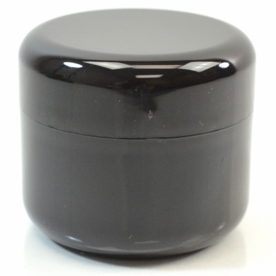 4 oz 70 MM Black Thick Wall Round Base SAN Jar