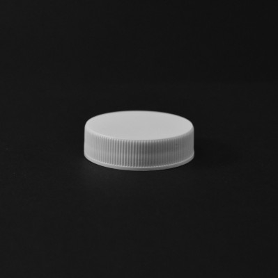 38/400 White Ribbed Straight PP Cap / Unlined - 2900/Case