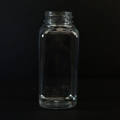 8 oz 38/400 French Square Clear PET Bottle