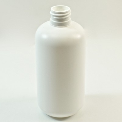 8 oz 24/410 Boston Round White HDPE Bottle