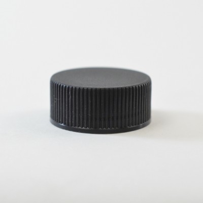 22/400 Black Ribbed Straight PP Cap / Unlined - 8500/Case