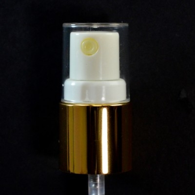 18/415 Fine Mist Sprayer Shiny Gold/White/Clear Hood