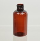 2 oz 20/410 Squat Boston Round Amber PET Bottle