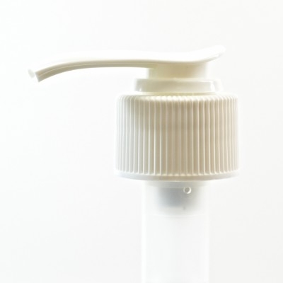 24/410 Lotion Pump Stylized Downlock Ribbed White