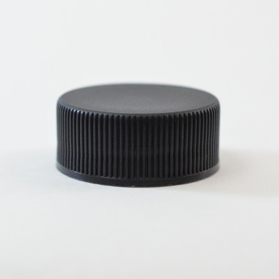 28/400 Black Ribbed Straight PP Cap / F217 Liner - 5000/Case