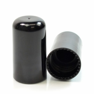 18/415 Nail Polish PP Cap Fine Ribbed Black